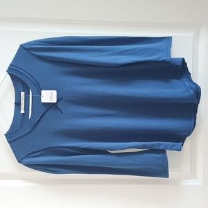 Free People What's Up Baby Waffle T-Shirt in Blue!
